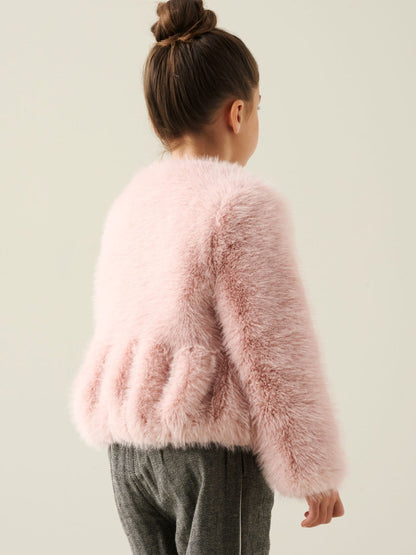 Dsiney Kidz - Angel & Rocket Pink Paula Peplum Fur Jacket image 2