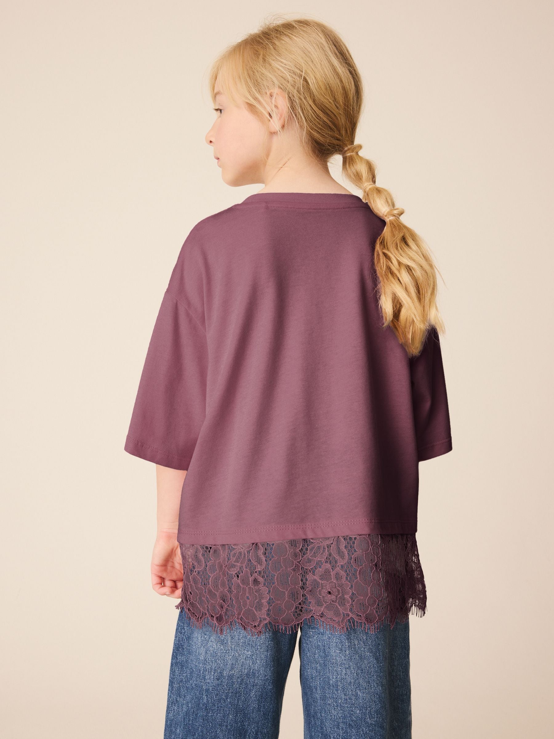 Dsiney Kidz - Berry Lace Hem T-Shirt (3-16yrs) image 3
