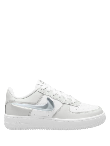 Nike White/Grey Silver Youth Air Force 1 Trainers - image 1