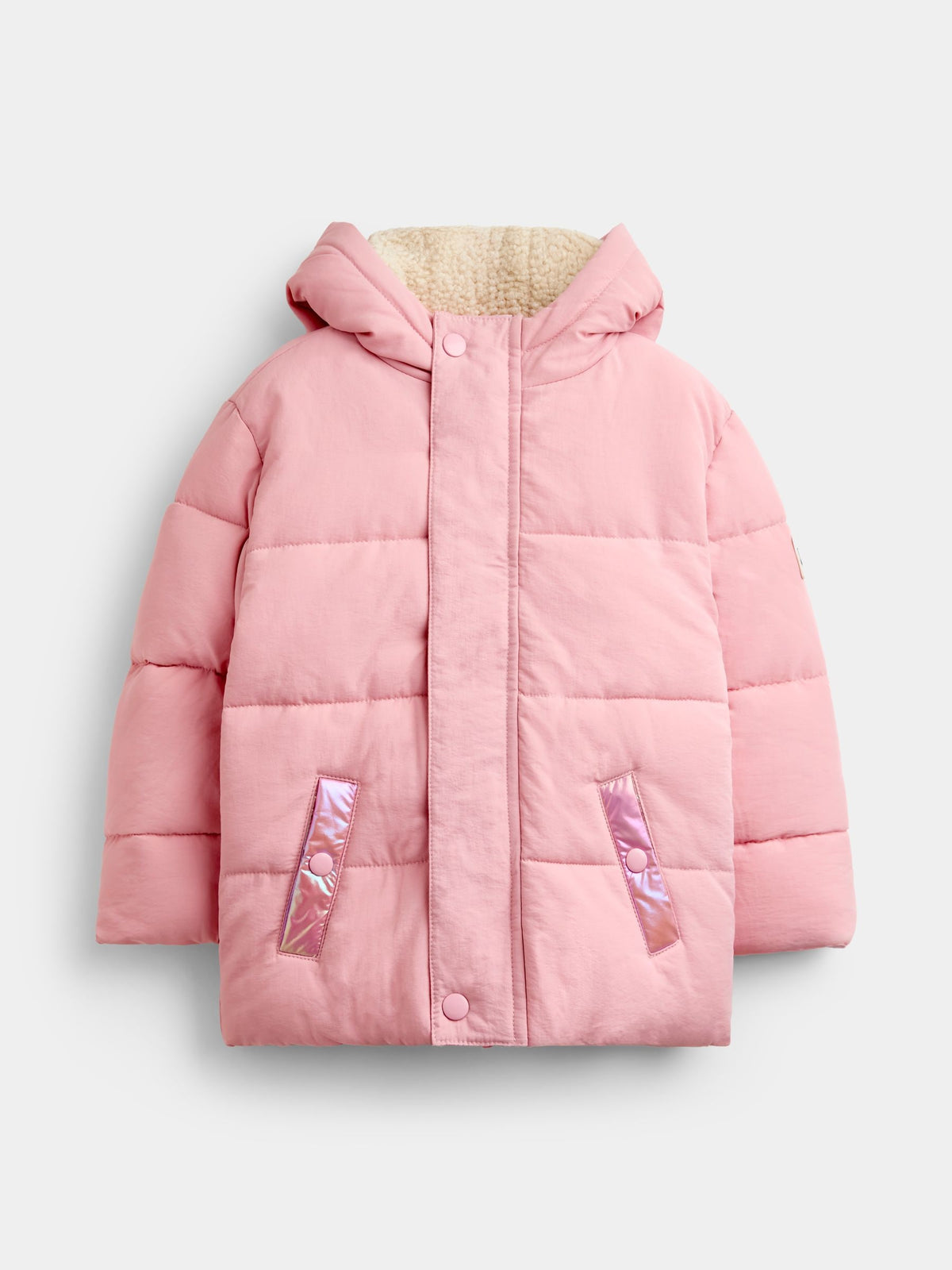 JoJo Maman Bébé Pink Metallic Puffer Jacket - image 1
