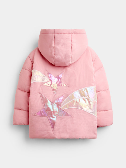 JoJo Maman Bébé Pink Metallic Puffer Jacket - image 2
