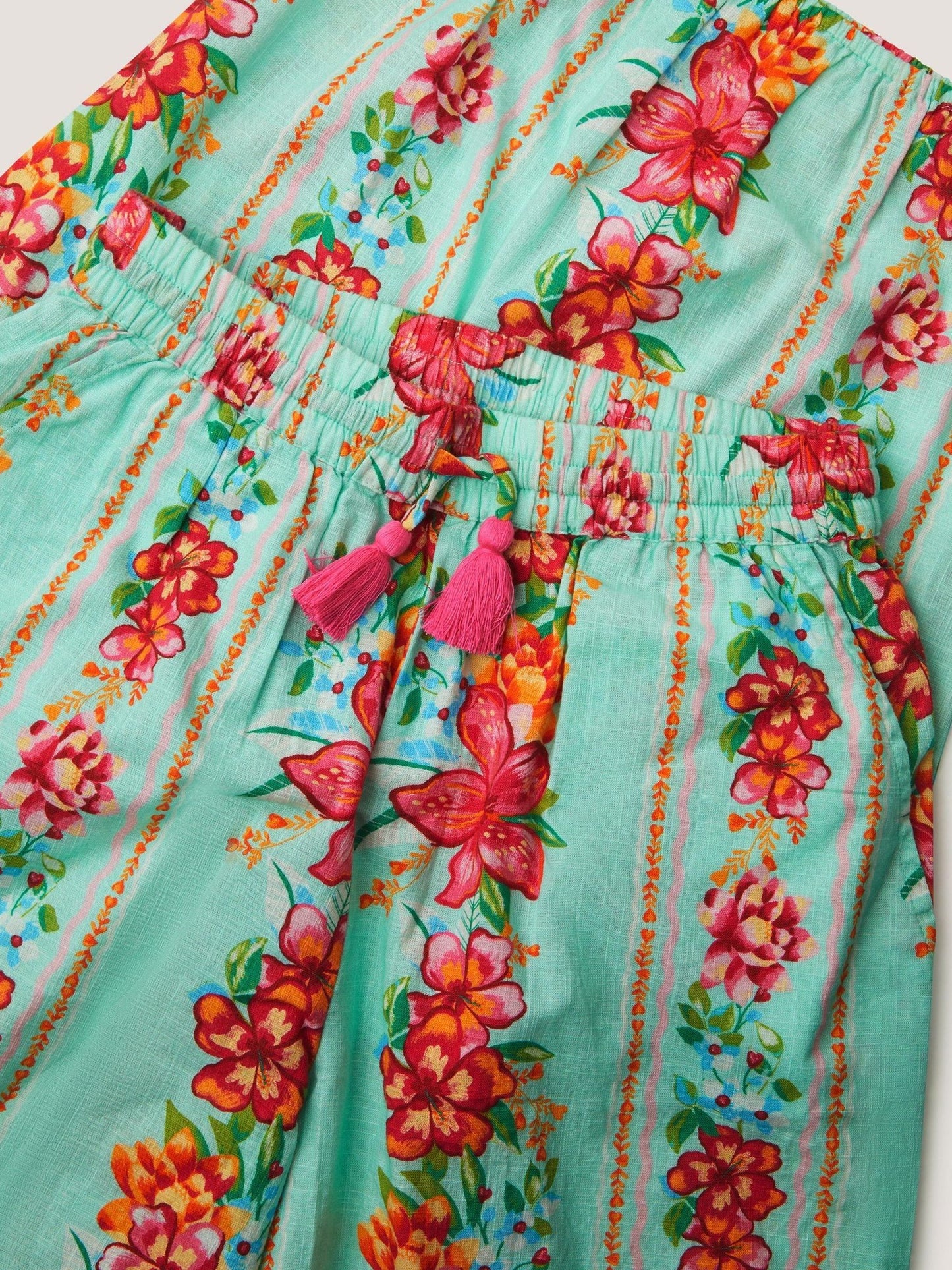 Monsoon Green Vintage Floral Tank Top & Trousers Set image 5