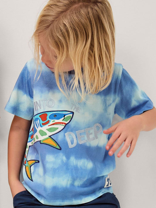 Monsoon Blue Shark Tie Dye T-Shirt image 1