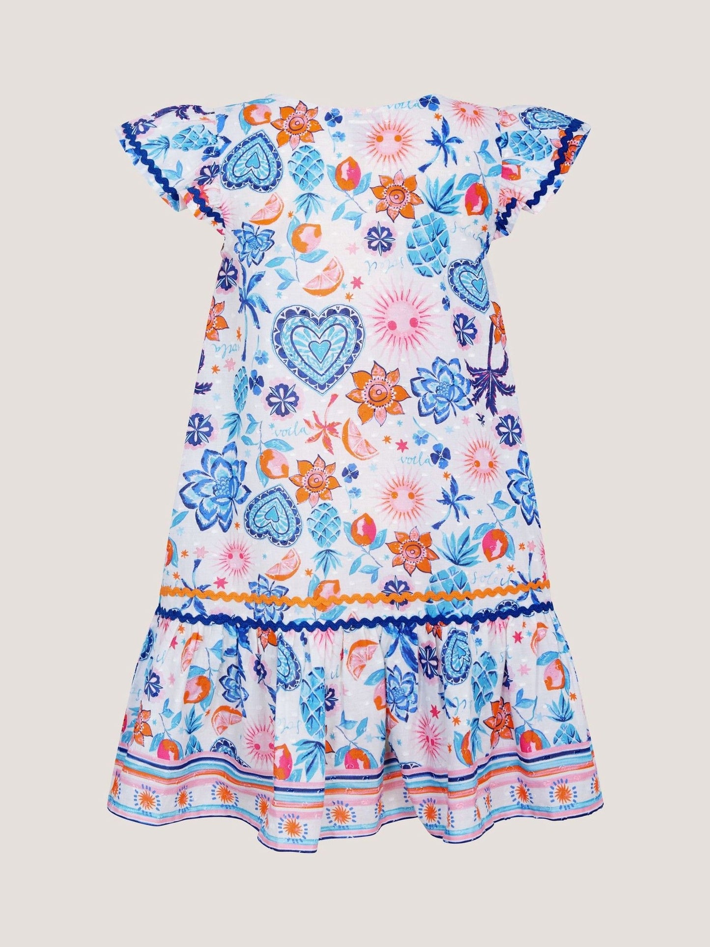 Monsoon Blue Summer Print Cotton Dress image 3