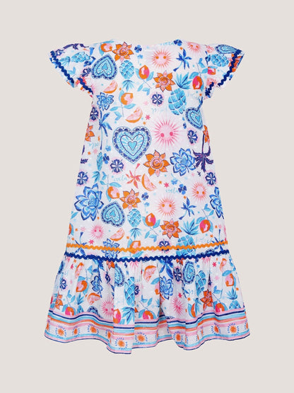 Monsoon Blue Summer Print Cotton Dress image 3