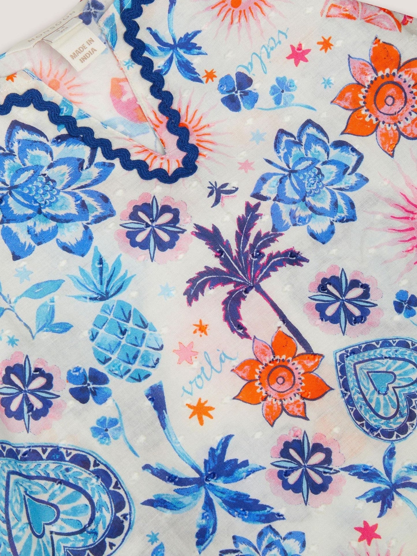 Monsoon Blue Summer Print Cotton Dress image 4