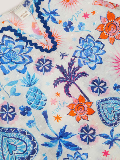 Monsoon Blue Summer Print Cotton Dress image 4