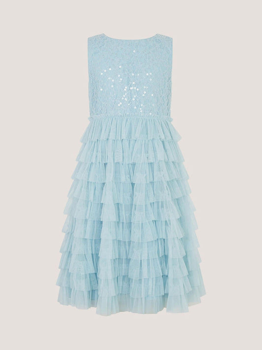 Monsoon Blue Taylor Sequin Lace Tiered Party Dress image 2