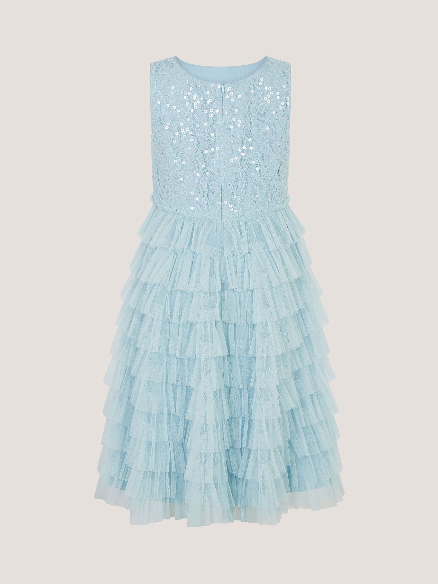 Monsoon Blue Taylor Sequin Lace Tiered Party Dress image 3