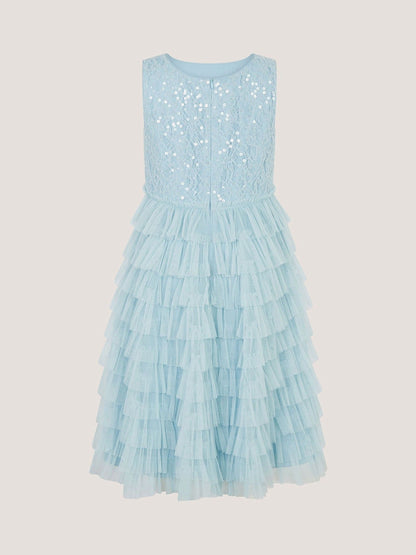 Monsoon Blue Taylor Sequin Lace Tiered Party Dress image 3