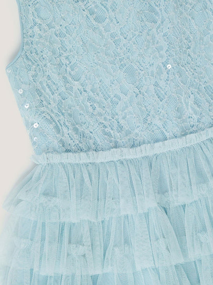Monsoon Blue Taylor Sequin Lace Tiered Party Dress image 4