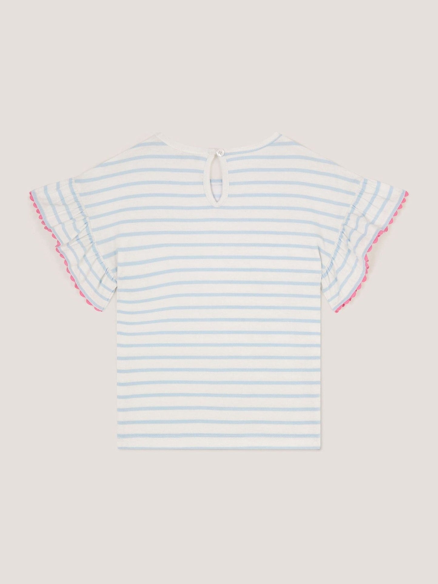 Monsoon Cream Sequin Bow Stripe T-Shirt image 3