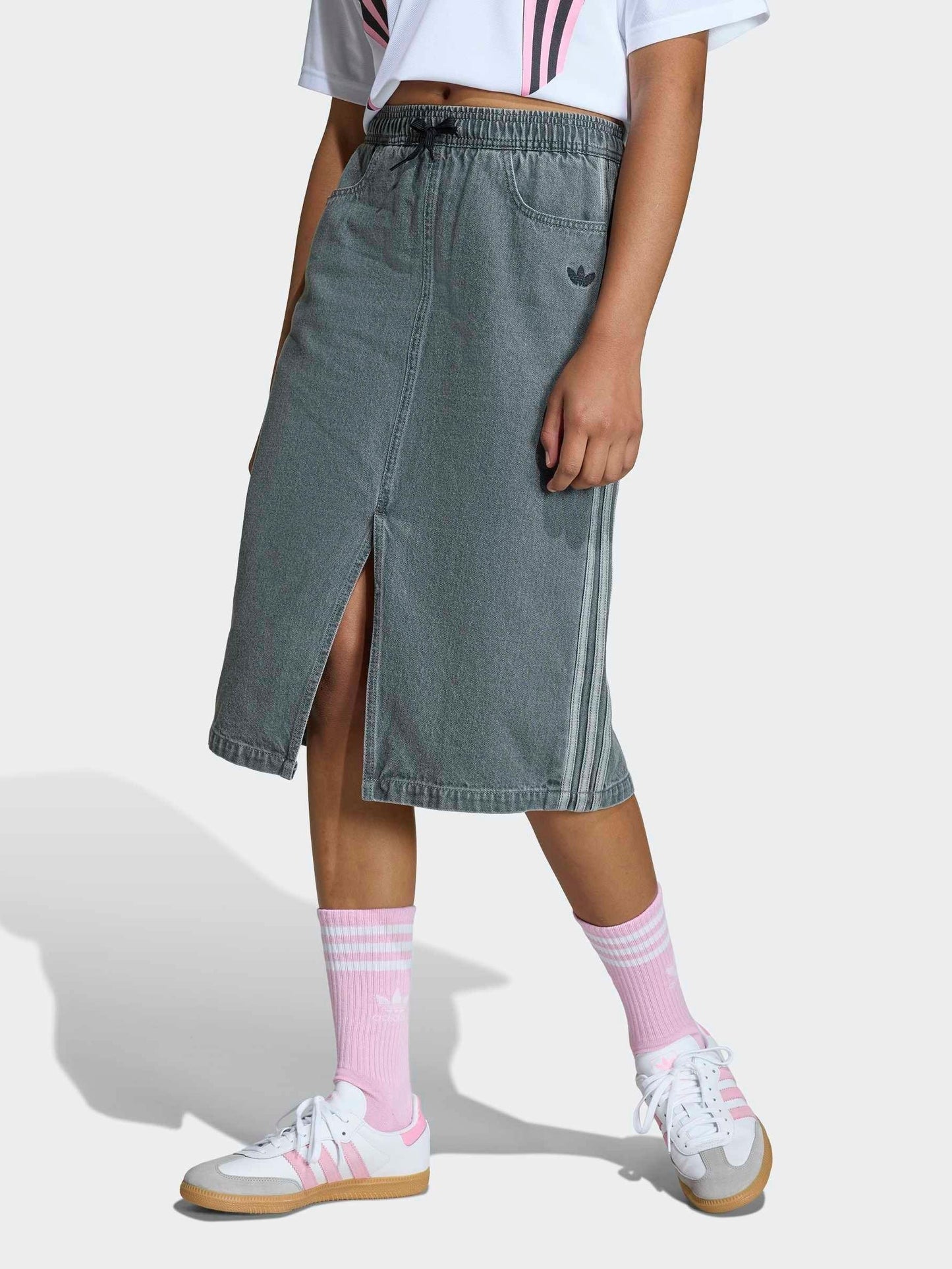 Dsiney Kidz - adidas Originals Grey Washed Denim Midi Skirt image 1