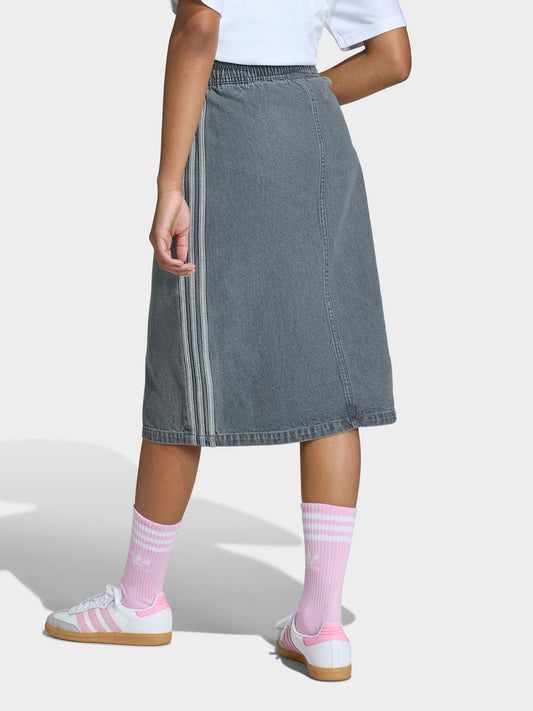 Dsiney Kidz - adidas Originals Grey Washed Denim Midi Skirt image 2