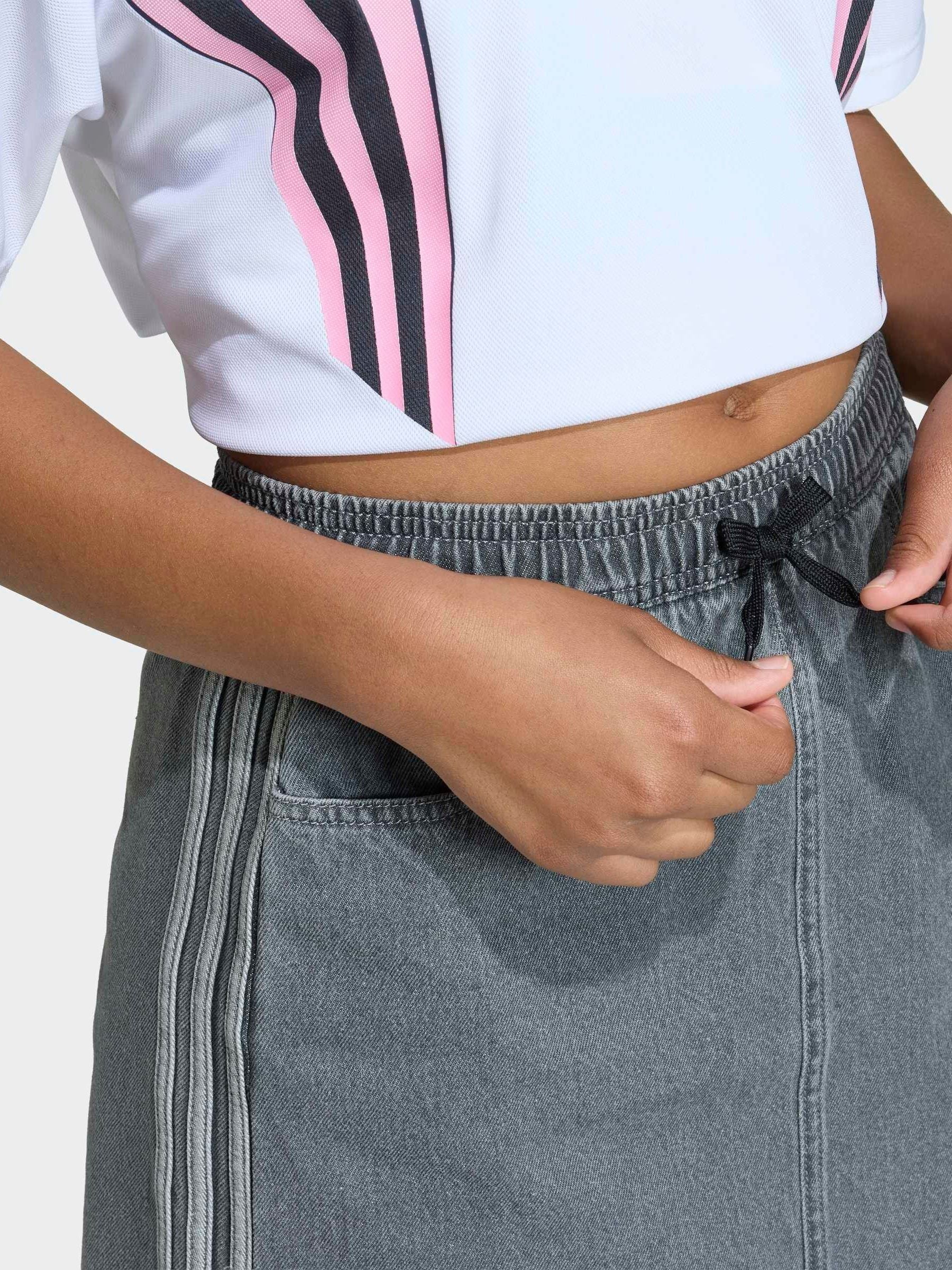 Dsiney Kidz - adidas Originals Grey Washed Denim Midi Skirt image 5
