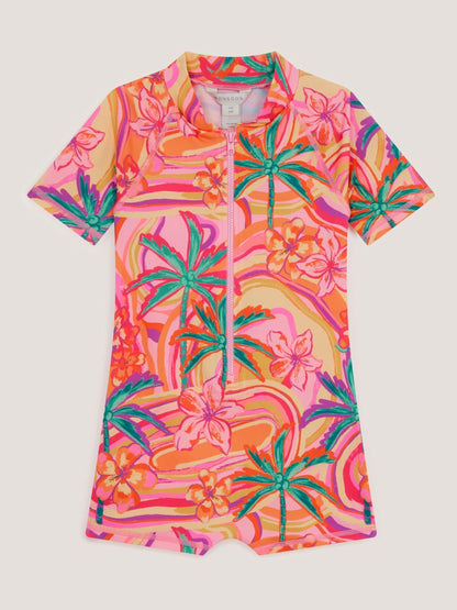 Monsoon Orange Tropical Swirl UPF50+ Short Swimsuit image 3
