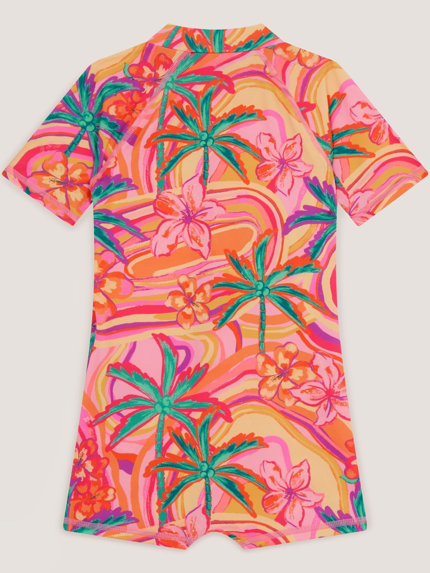 Monsoon Orange Tropical Swirl UPF50+ Short Swimsuit image 4