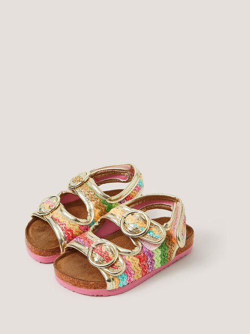 Monsoon Pink Baby Rainbow Stripe Sandals image 1