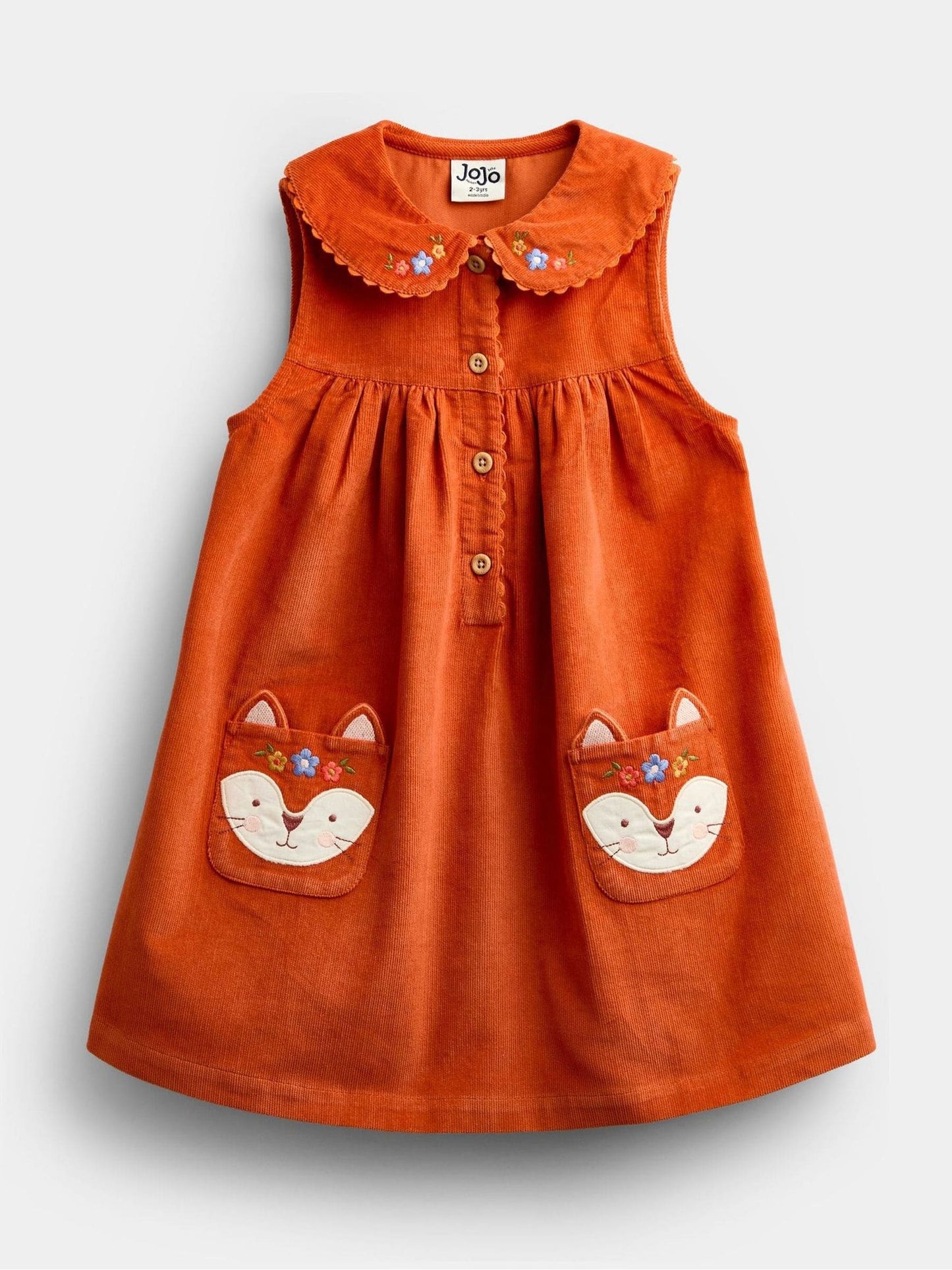 Dsiney Kidz - JoJo Maman Bébé Rust Orange Fox Pocket Baby Dress & Body Set image 4