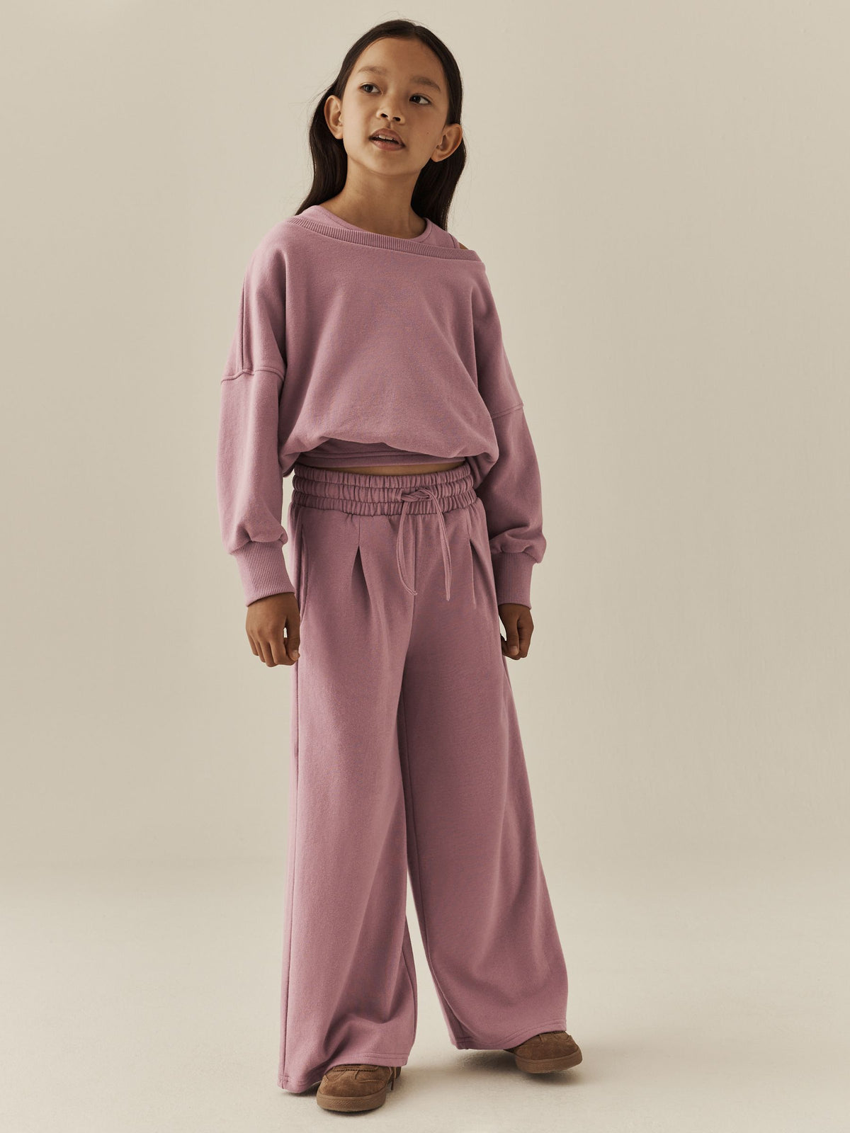 Pink Off Shoulder Sweatshirt and Joggers Set (3-16yrs) - image 2