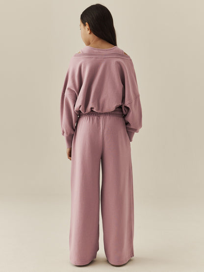 Pink Off Shoulder Sweatshirt and Joggers Set (3-16yrs) - image 3