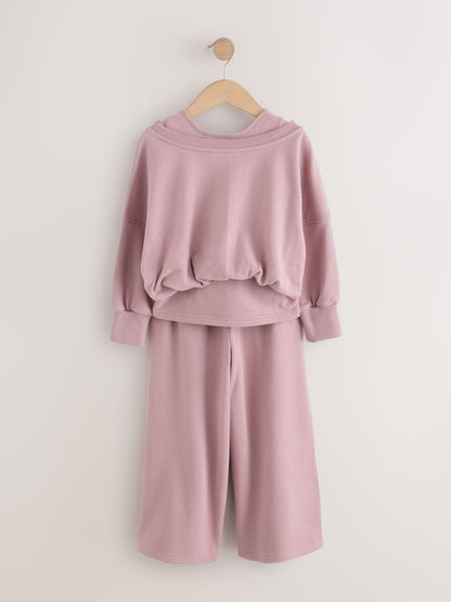 Pink Off Shoulder Sweatshirt and Joggers Set (3-16yrs) - image 7