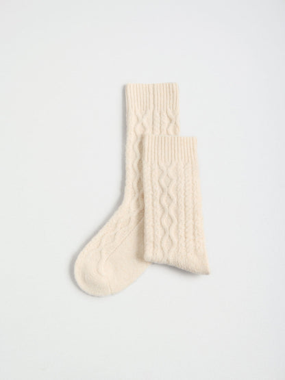 Lipsy Cream Cable Knit Bed Socks - image 1
