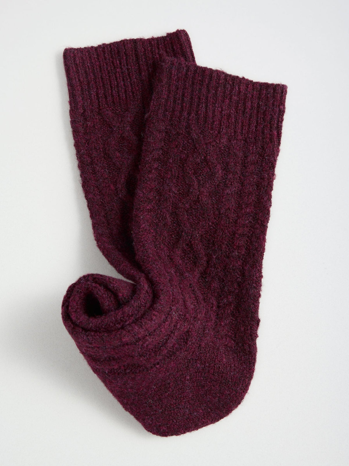 Lipsy Burgundy Red Cable Knit Bed Socks - image 1