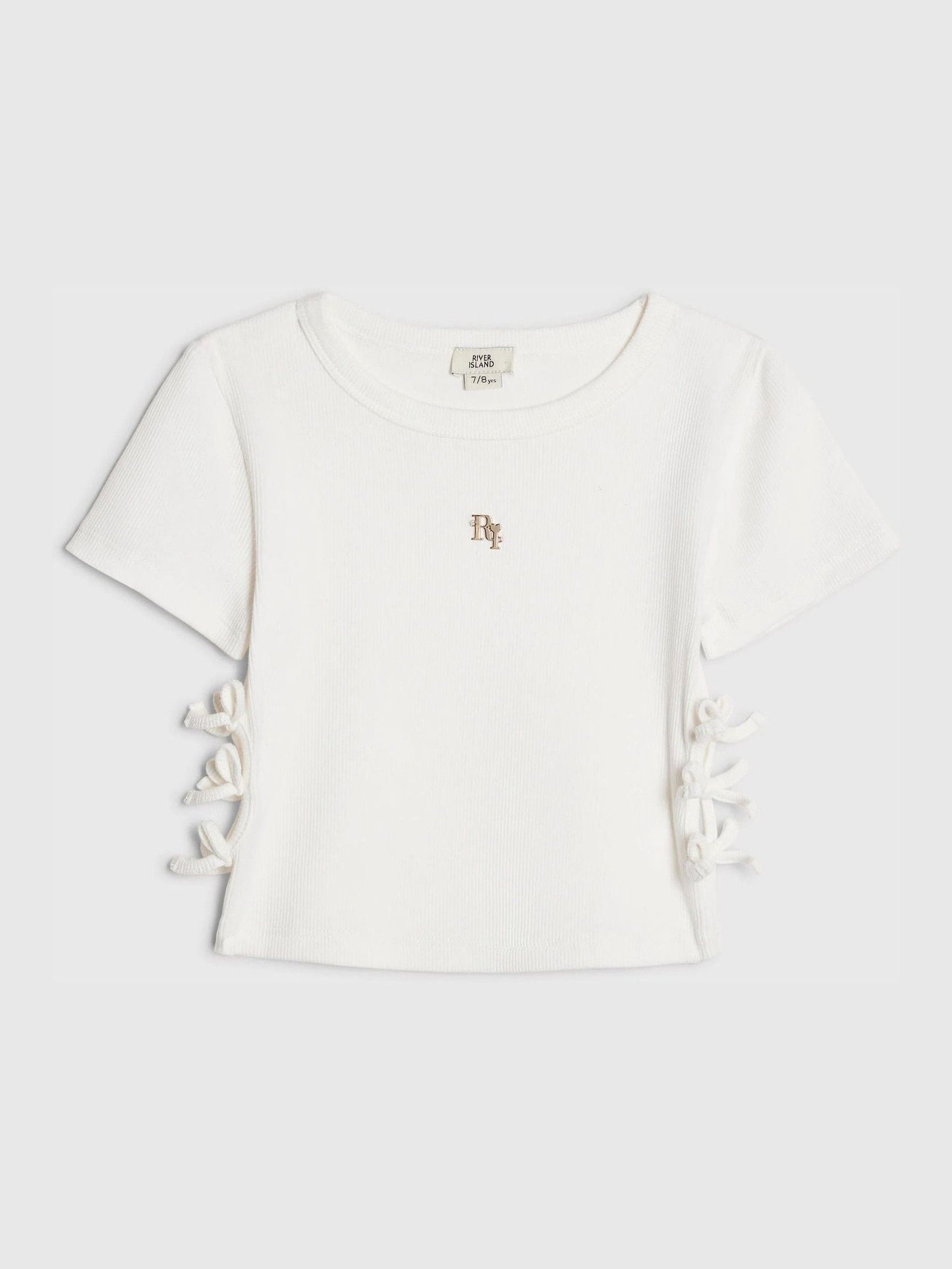 Dsiney Kidz - River Island White 3D Bow Ribbed Top image 1