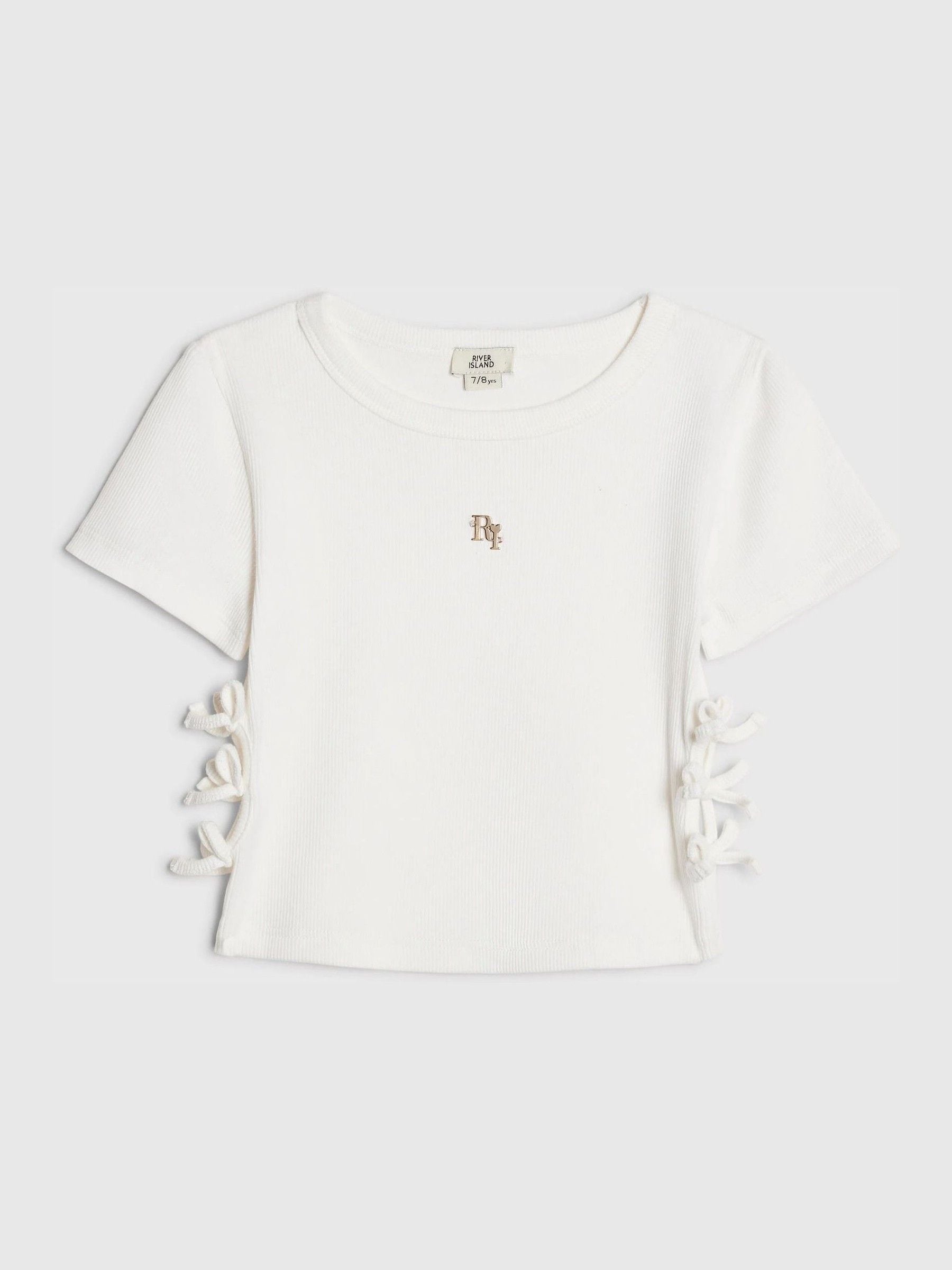 Dsiney Kidz - River Island White 3D Bow Ribbed Top image 1