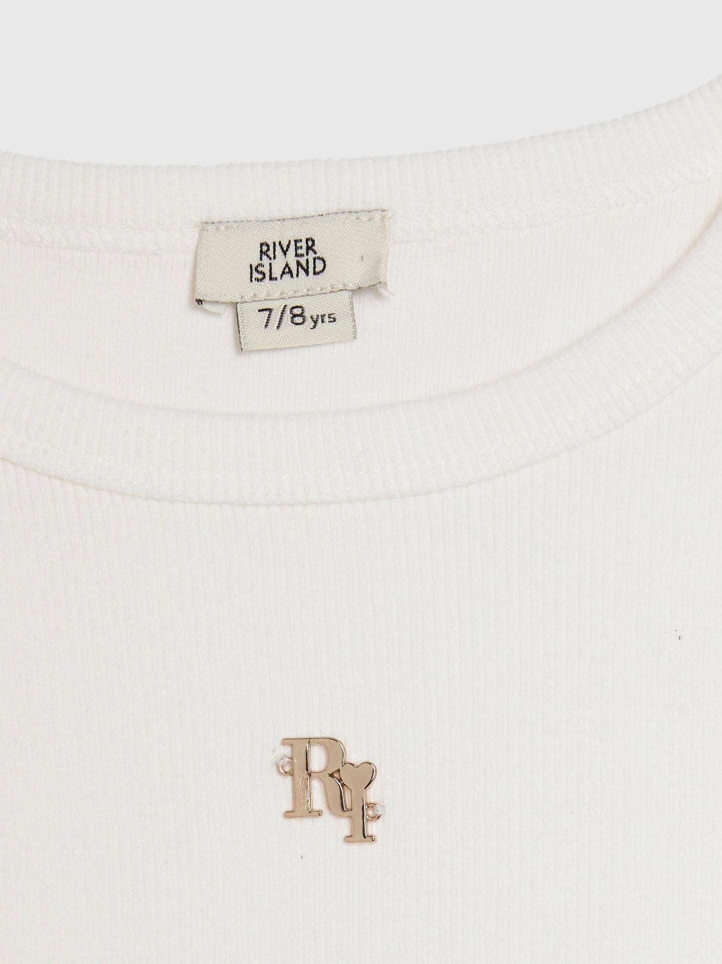 Dsiney Kidz - River Island White 3D Bow Ribbed Top image 3