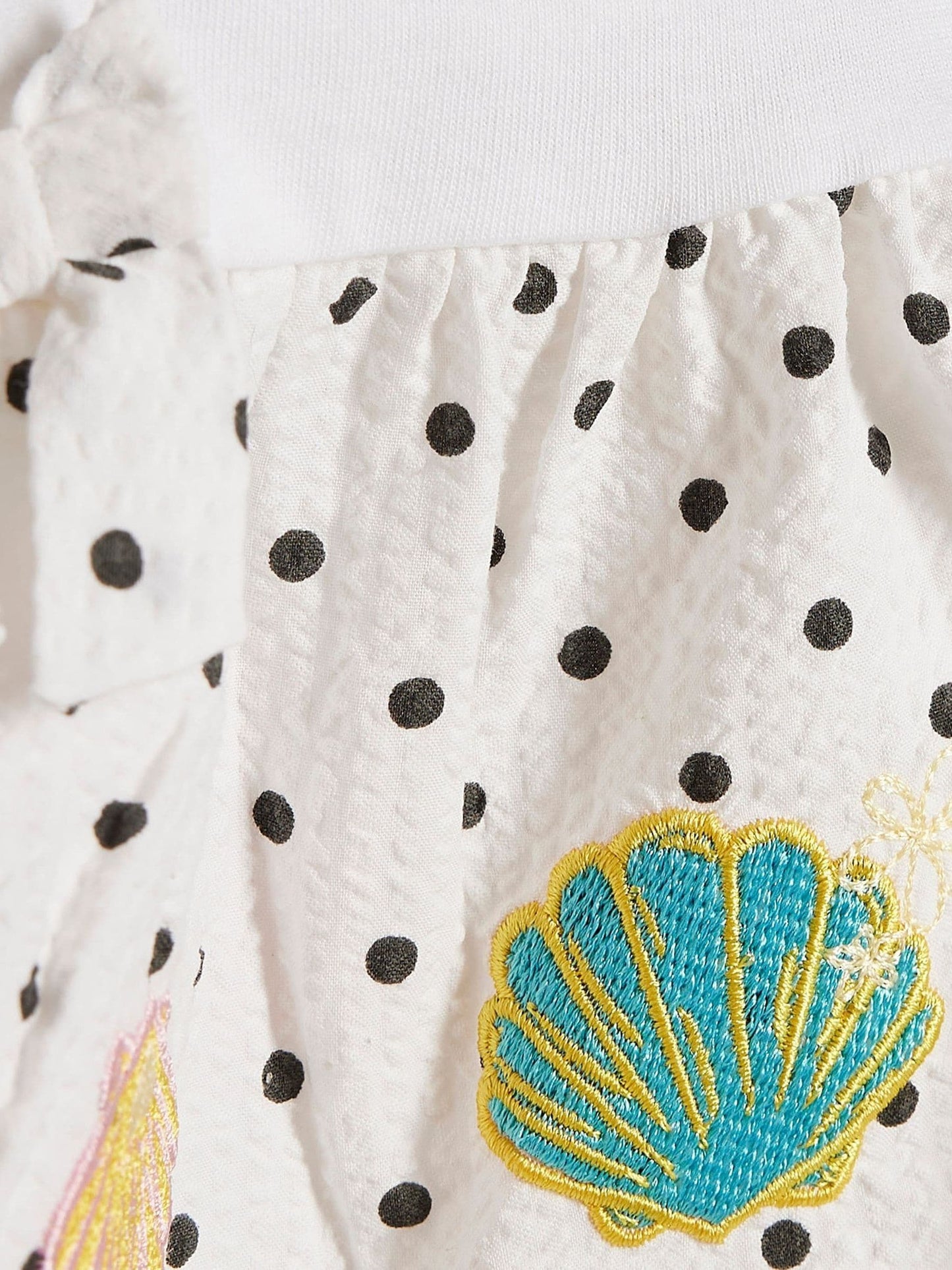 River Island White Polka Dot Frill Top & Shorts Set image 4