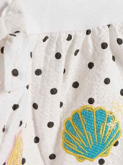River Island White Polka Dot Frill Top & Shorts Set image 4