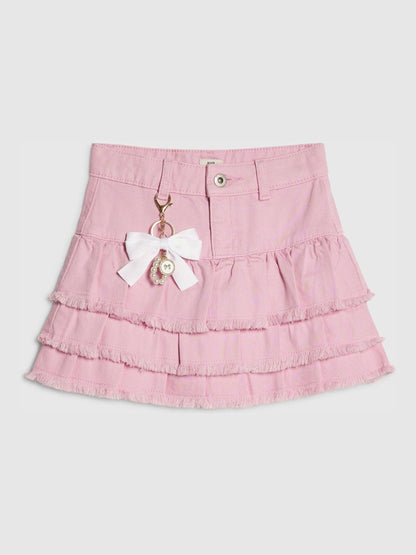 Dsiney Kidz - River Island Pink Denim Rara Skirt With Keychain image 1