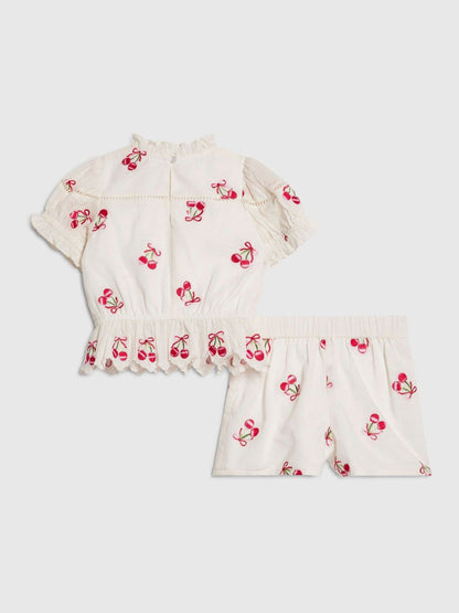 River Island White Cherry Frill Top & Rara Skort Set image 2