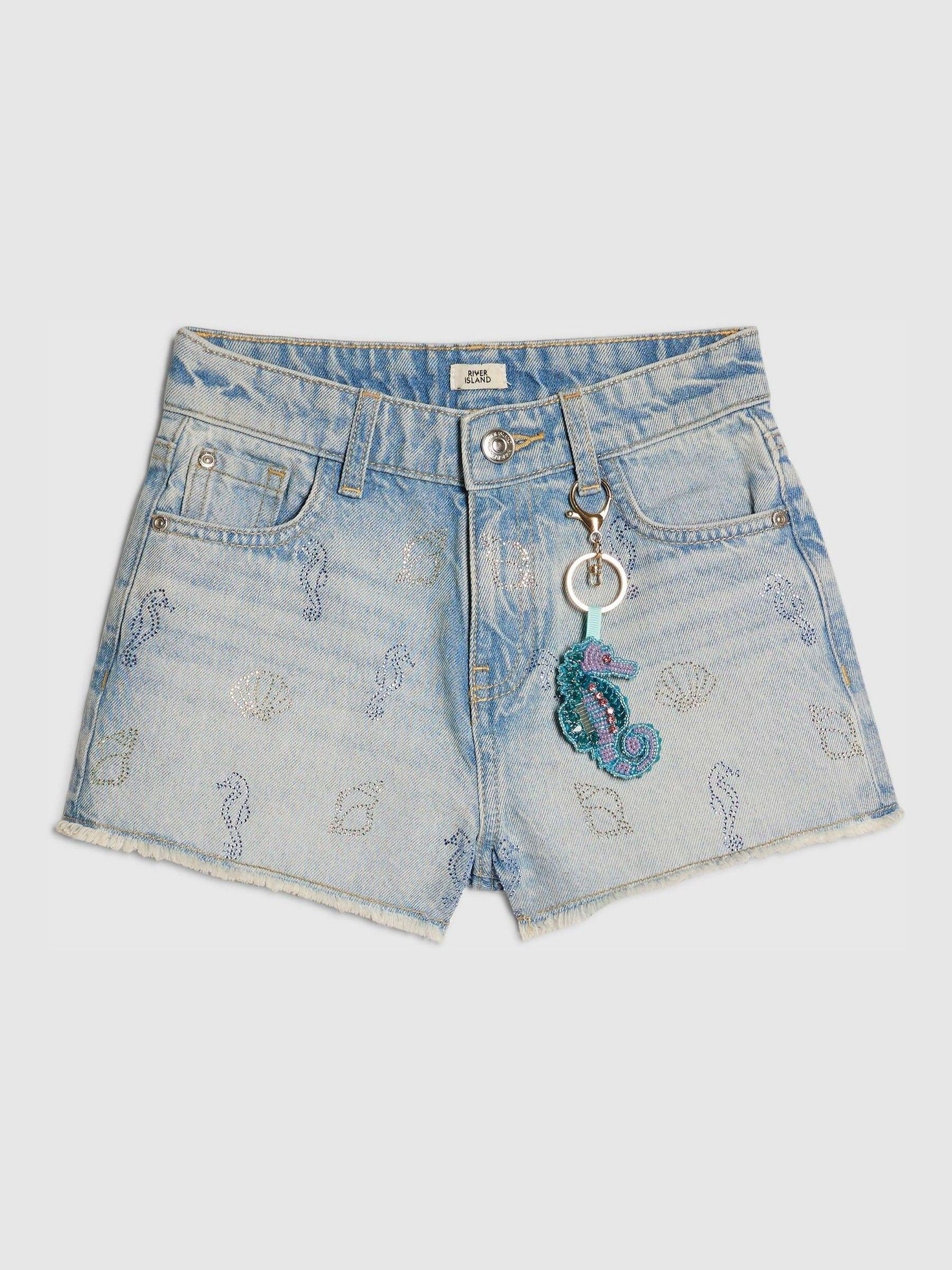 Dsiney Kidz - River Island Blue Seahorse Print Hotfix Shorts image 3