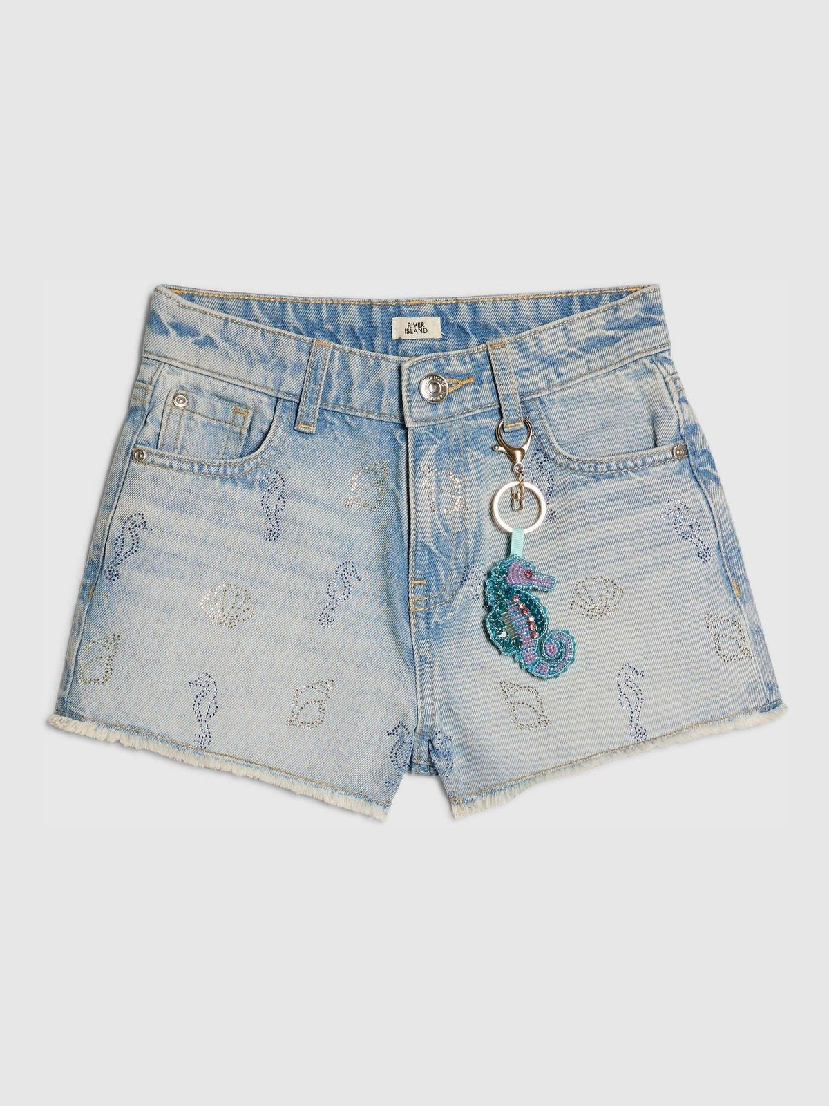 Dsiney Kidz - River Island Blue Seahorse Print Hotfix Shorts image 3
