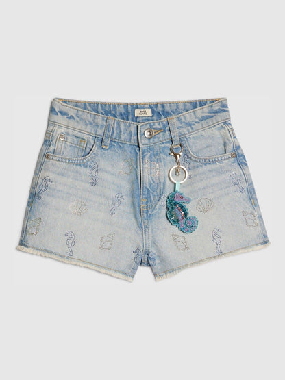 Dsiney Kidz - River Island Blue Seahorse Print Hotfix Shorts image 3
