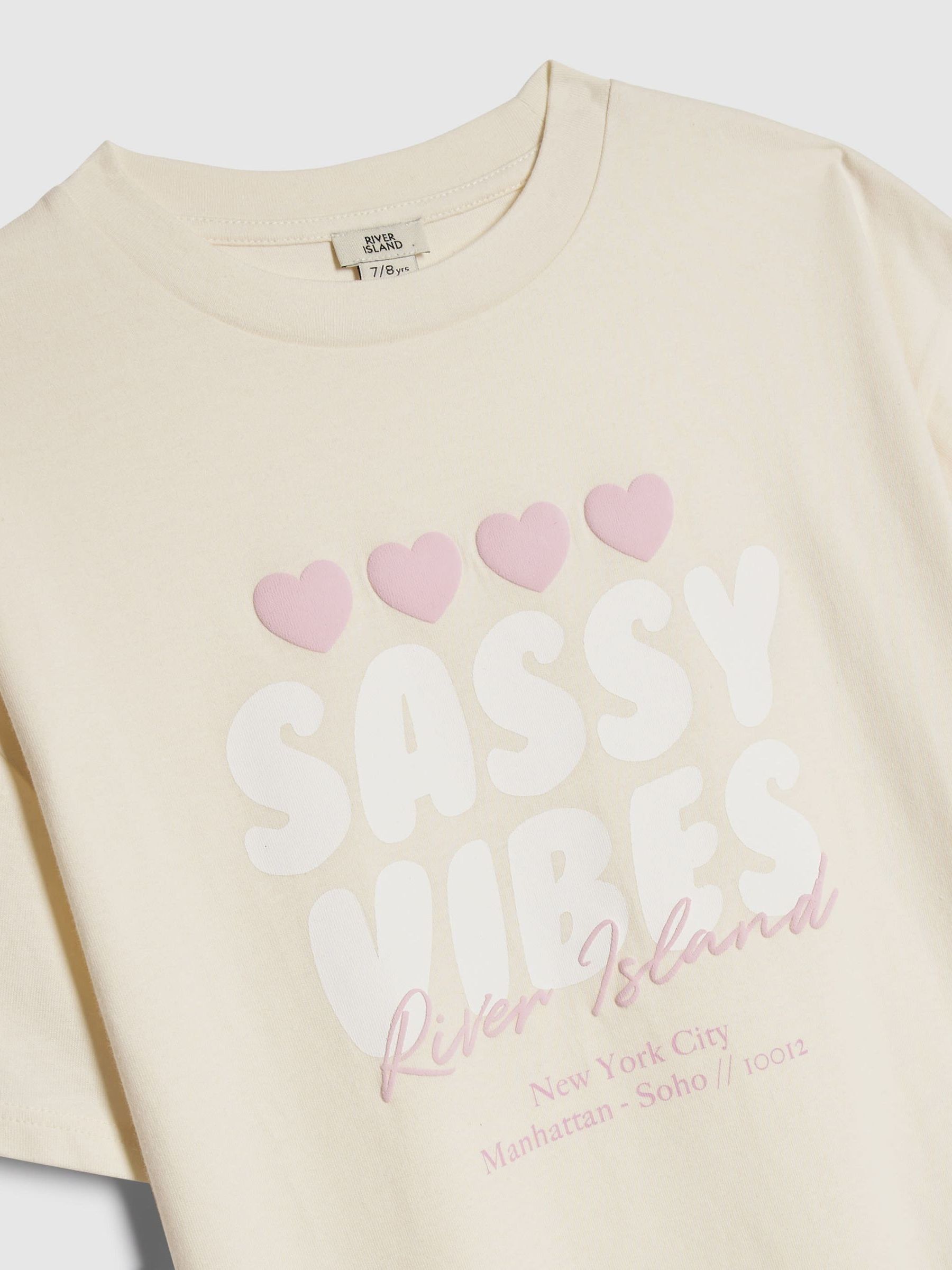 Dsiney Kidz - River Island Yellow/Pink Iconic T-Shirt & Cycle Shorts Set image 4