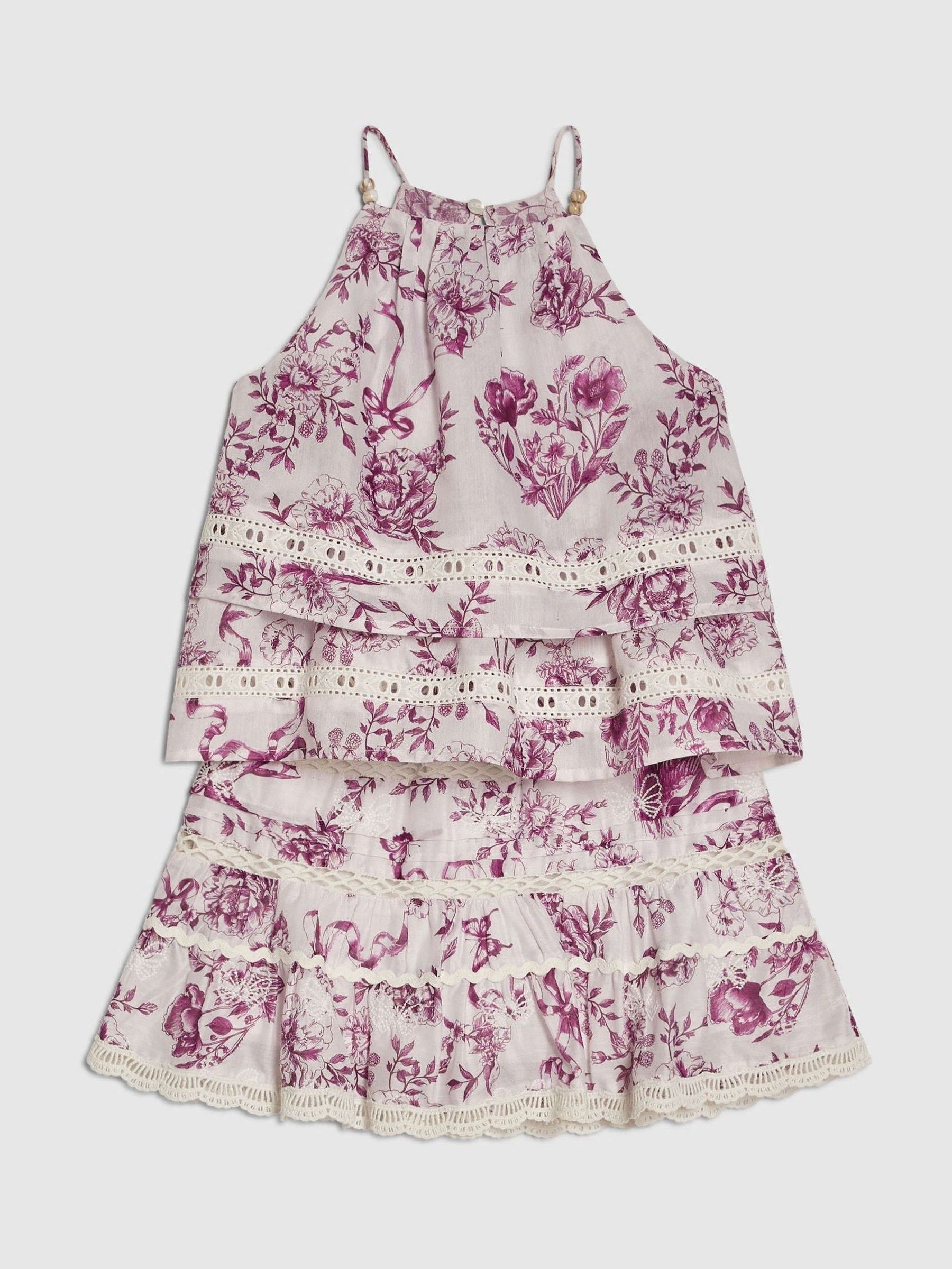 Dsiney Kidz - River Island White Toile Halter Top & Skirt Set image 3