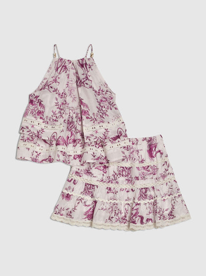 Dsiney Kidz - River Island White Toile Halter Top & Skirt Set image 5