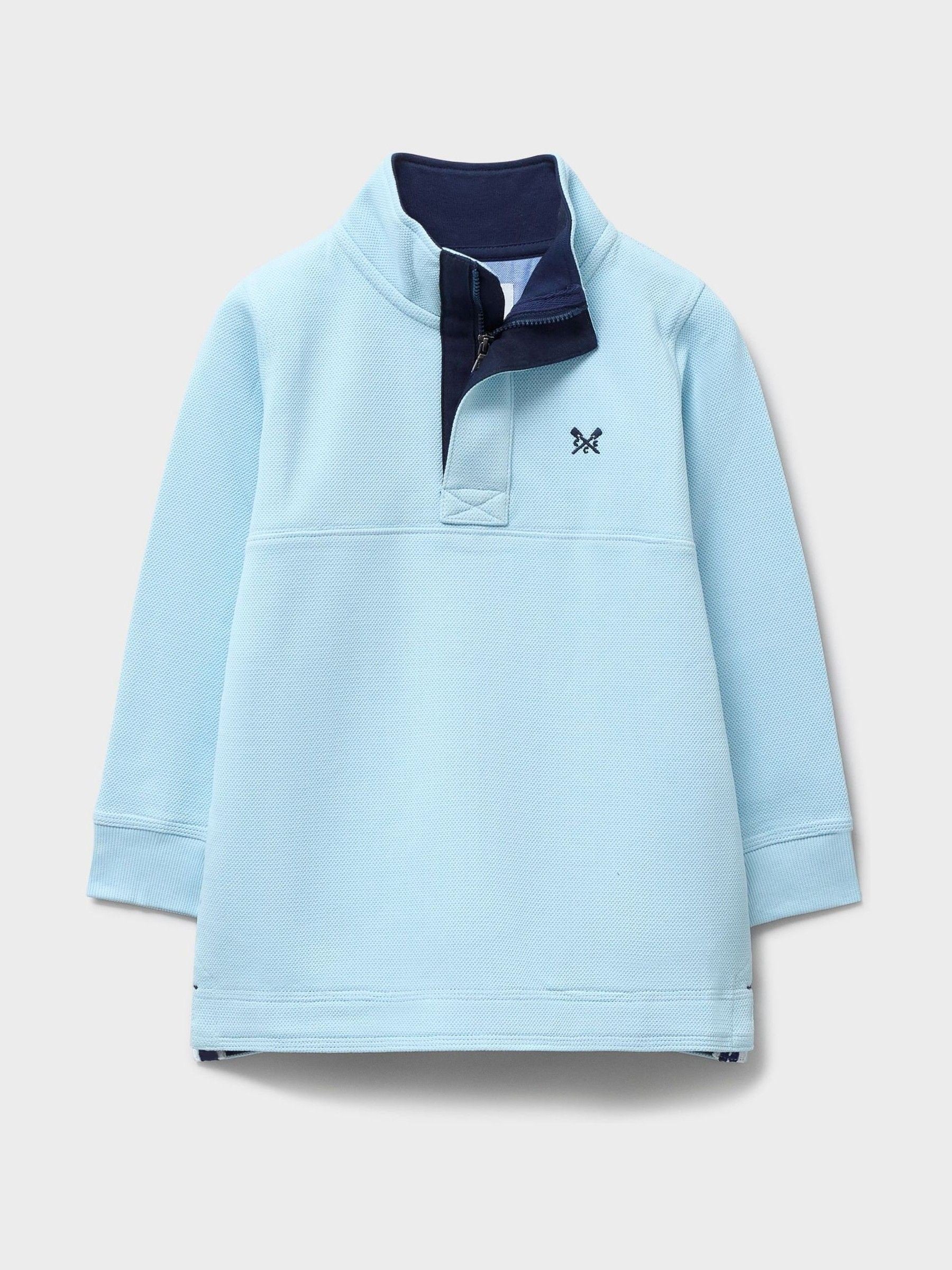 Dsiney Kidz - Crew Clothing Company Blue Padstow Pique Sweatshirt image 1