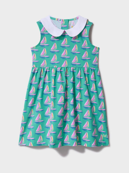 Dsiney Kidz - Crew Clothing Company Blue Cotton Jersey Peter Pan Collar Dress image 1