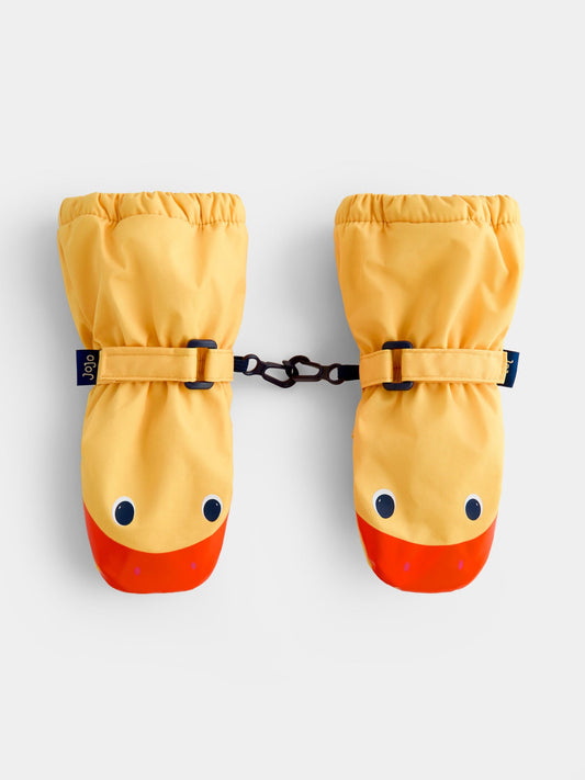 JoJo Maman Bébé Yellow Duck Fleece Lined Mittens - image 1