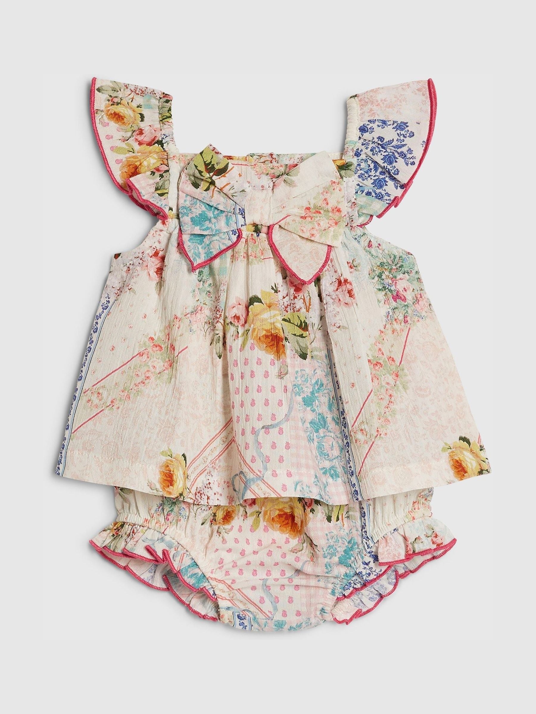 River Island Pink Cabbages & Roses Patchwork Bloomers Set image 3