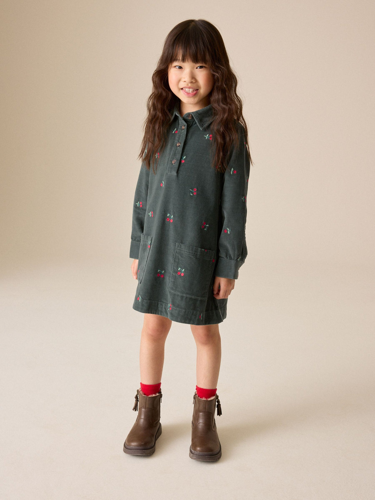 Green Green Cord Dress (3-16yrs) - image 2