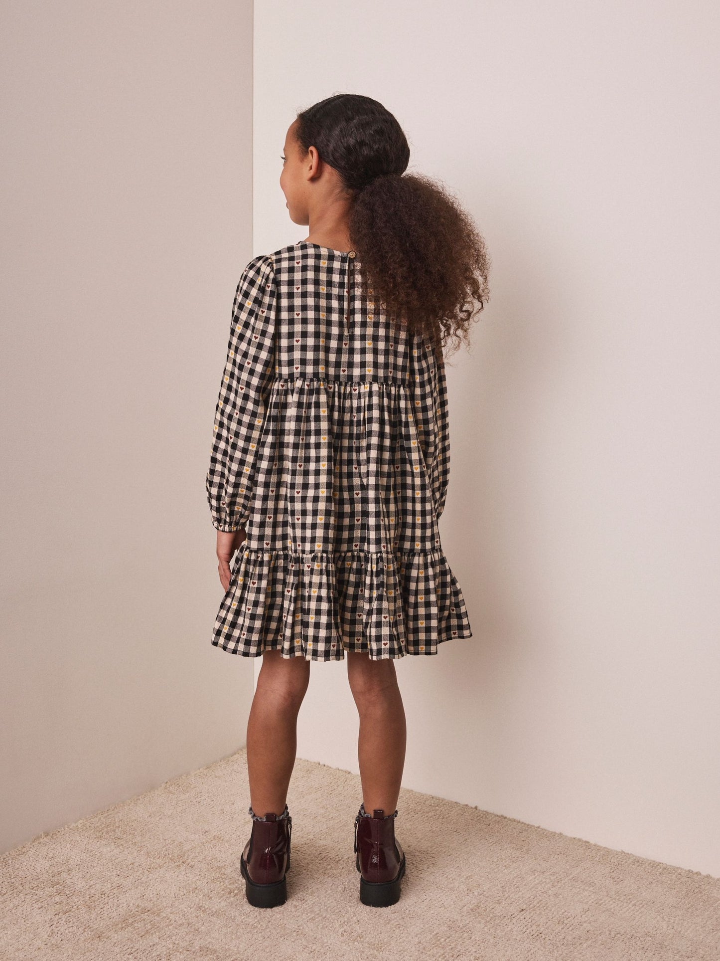 Dsiney Kidz - Black/White Check Tiered Dress (3-16yrs) image 3