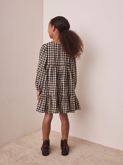 Dsiney Kidz - Black/White Check Tiered Dress (3-16yrs) image 3