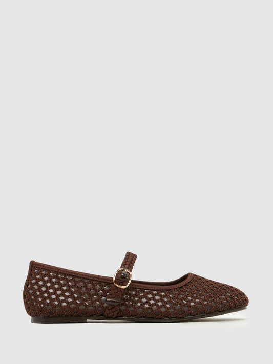 Schuh Brown Loveable Woven Ballerina Shoes image 1