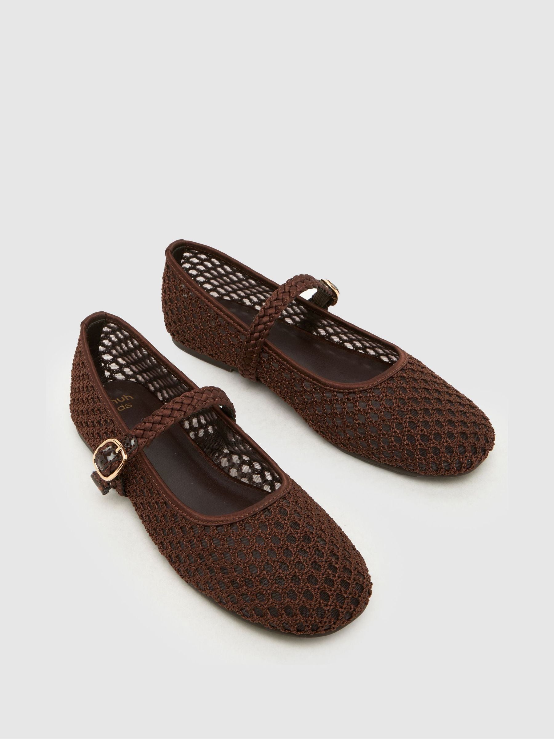 Schuh Brown Loveable Woven Ballerina Shoes image 3